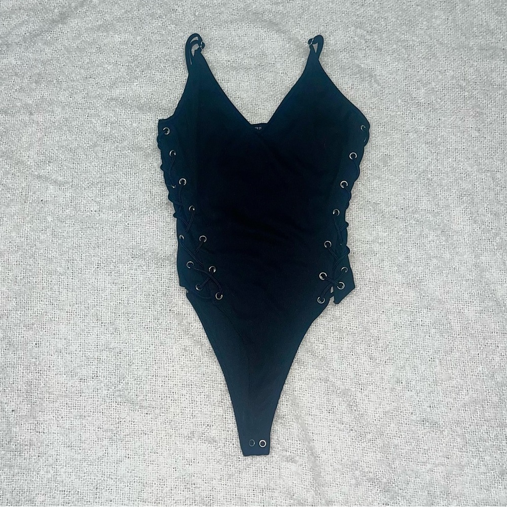 Forever 21 black laced bodysuit MEDIUM